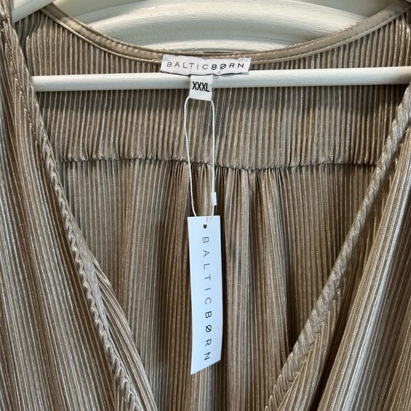 NWT Baltic Born Venus Pleated Maxi Dress Gold Size XXXL - Picture 4 of 8